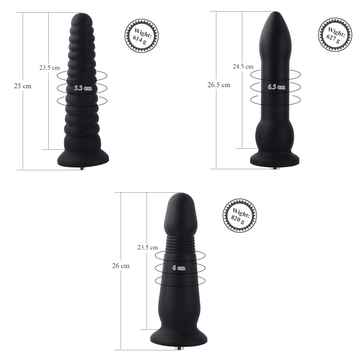 HISMITH 25-26cm Lifelike Silicone Black Dildos Blades with Keel for Hismith Sex Machines - EVE's SECRETS